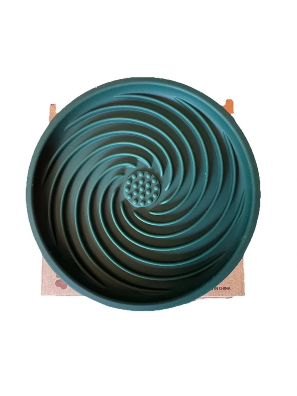NEW PetZee Slow Feeder Bowl & Lick Mat - White for Dogs & Cats Dark Teal/Blue